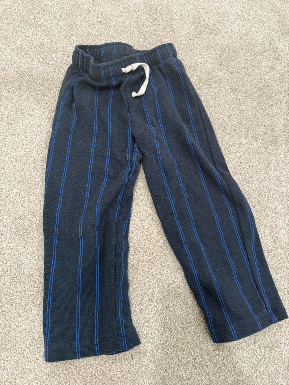 Grayson Mini Toddler Navy Blue Striped Knit Lounge Pants